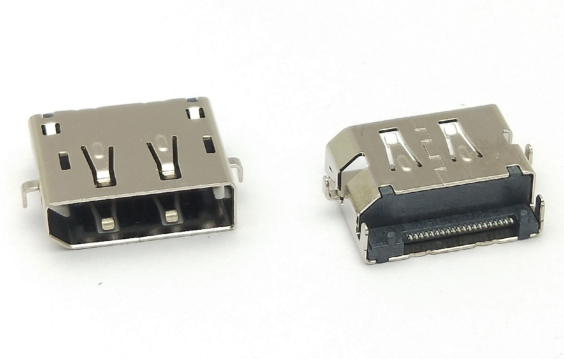 Display Port  母頭  SMT  沉板式  無(wú)翻邊，1.2 PCB 置中